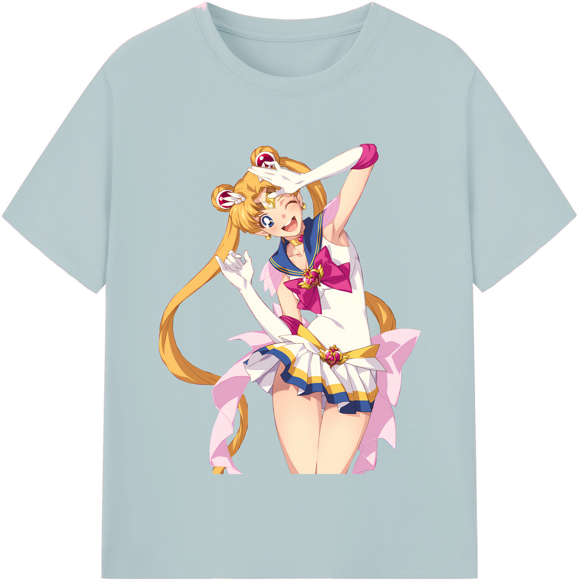 （画像用） 美少女戦士セーラームーン 月野 うさぎ つきの うさぎ Sailor Moon Tsukino Usagi 綿100％半袖Tシャツ（フロントプリント）
